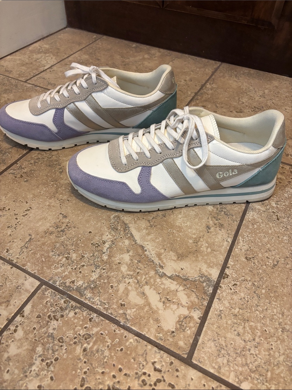 Gola Women’s Retro Runner in White, Lavender & Teal